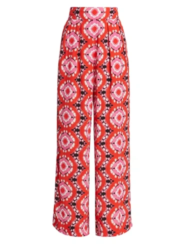 Широкие брюки Charlotte с геометрическим рисунком Figue, цвет batik tortoise multi pink