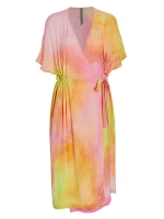 Шелковое платье миди с запахом Diane Tie-Dye Raquel Allegra, цвет pink cosmos
