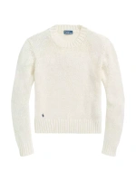 Хлопковый свитер с шейкой-шейкером Polo Ralph Lauren, белый