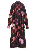 Платье-рубашка макси с длинными рукавами и цветочным принтом Aubrey Rag & Bone, черный