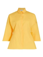 Поплиновая блузка с рукавами-колокольчиками длиной три четверти Akris Punto, желтый