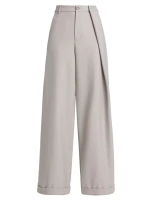 Широкие брюки со складками Mm6 Maison Margiela, серо-коричневый
