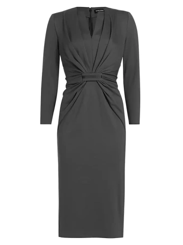 Платье из джерси с вкладкой спереди Giorgio Armani, серый