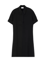 Платье-поло из крепового шелка St. John, черный