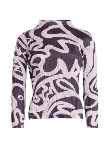 Блуза Seeker с абстрактной плиссировкой Pleats Please Issey Miyake, фиолетовый