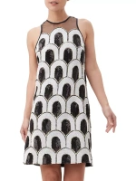 Мини-платье без рукавов с геометрическим узором и пайетками Johana Trina Turk, мультиколор