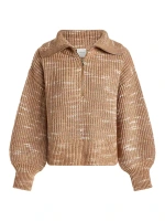 Вязаный свитер с молнией до половины длины Ridley Dalmation Varley, цвет golden bronze egret