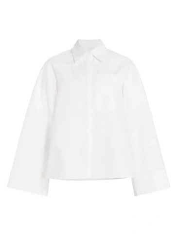 Рубашка оверсайз из хлопка и шелка с накладными карманами Co, белый