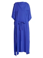 Платье миди квадратной формы из смесовой шерсти Issey Miyake, синий