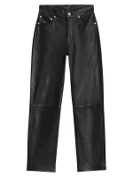 Кожаные брюки прямого кроя Harlow Rag & Bone, черный