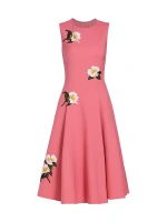 Платье миди без рукавов с нитками Camellia Oscar De La Renta, цвет dark rose