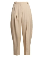 Легендарные укороченные брюки со складками Stella Mccartney, цвет sand