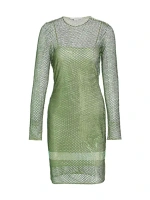 Сетчатое мини-платье с горячей фиксацией Stella Mccartney, цвет fern