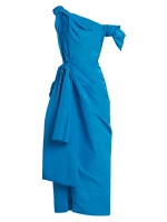 Асимметричное платье-миди с завязками Alexander Mcqueen, синий