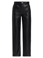 Укороченные брюки Le Jane из искусственной кожи Frame, цвет noir