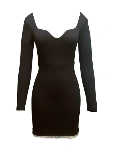 Мини-платье Ronin с жемчужной отделкой Dress The Population, черный