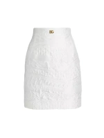 Жаккардовая мини-юбка Carretto Dolce&Gabbana, цвет bianco