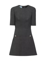 Шерстяное мини-платье Prada, серый