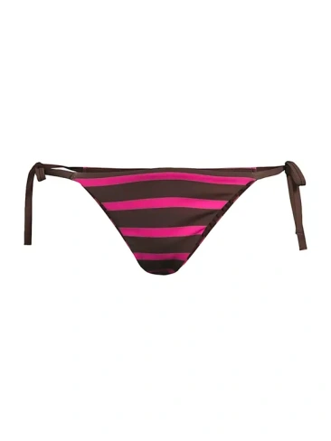Полосатые плавки бикини-стринги Cynthia Rowley, цвет brown pink
