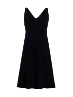 Платье-комбинация из смесовой шерсти с V-образным вырезом Vince, черный