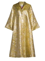 Платье из парчи с цветочным принтом La Vie Style House, цвет yellow silver