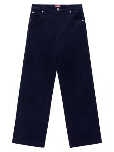 Вельветовые широкие брюки Grayson Staud, темно-синий