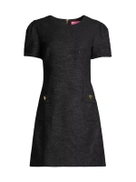 Трикотажное мини-платье Kesia букле прямого кроя Lilly Pulitzer, черный