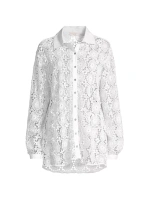 Кружевная рубашка на пуговицах Gary Ramy Brook, цвет white lace