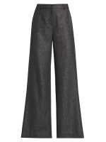 Широкие брюки из смесовой шерсти с узором «елочка» Pilar L'Agence, цвет grey herringbone