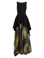 Плиссированное шифоновое платье Aci Chiara Boni La Petite Robe, цвет black big lily