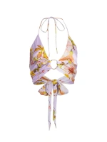 Укороченный топ с открытой спиной Niara Adriana Iglesias, цвет lilac garden