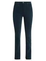 Бархатные брюки узкого кроя с высокой посадкой Mari Ag Jeans, цвет atlantic night