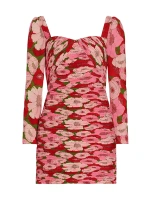 Мини-платье Giulia с цветочным принтом и длинными рукавами Amur, цвет garden mums