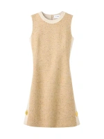 Твидовое платье прямого кроя St. John, цвет light sand