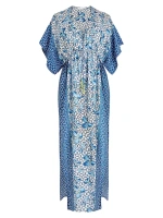 Кафтан макси с цветочным принтом Iris Vilebrequin, синий