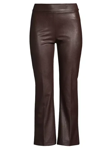 Укороченные брюки Leo из искусственной кожи Avenue Montaigne, цвет brown pleather