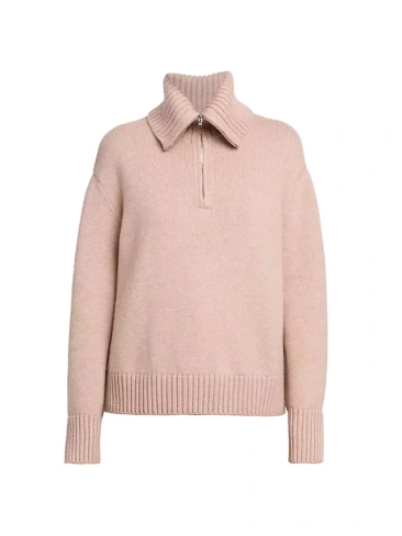 Кашемировый свитер Parksville с молнией до половины Loro Piana, цвет pink dunes mel