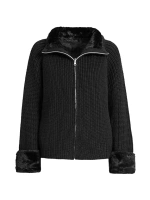 Двусторонний свитер на молнии из искусственного меха Santorelli, черный