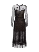 Платье из тюля и кружева "пуэн-деспри" Oscar De La Renta, черный