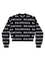 Горизонтальный укороченный свитер Bal по всей длине Balenciaga, черный