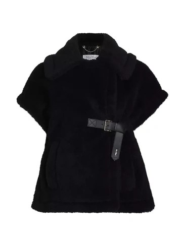 Пальто с короткими рукавами и поясом Abavo Max Mara, черный