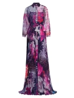 Шифоновое платье с цветочным принтом Teri Jon By Rickie Freeman, мультиколор