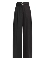 Плиссированные брюки с поясом из смесовой шерсти 3.1 Phillip Lim, цвет charcoal
