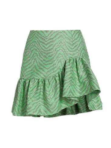 Мини-юбка The Garden Party из жаккарда с тигровым принтом Frederick Anderson, зеленый