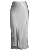 Атласная юбка-комбинация макси Baacal, Plus Size, цвет silver