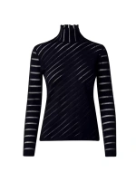 Прозрачный свитер в диагональную полоску Akris, черный