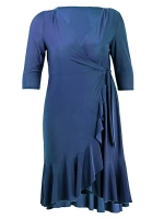 Платье миди с запахом и воланами Whimsy Kiyonna, синий