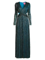 Платье макси с плиссированной отделкой Latrice и эффектом металлик Lilly Pulitzer, цвет blue rhapsody