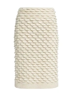Шерстяная юбка-миди из рыбьей чешуи Bottega Veneta, цвет dove