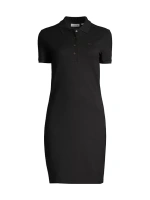 Мини-платье из хлопка пике с короткими рукавами Lacoste, черный